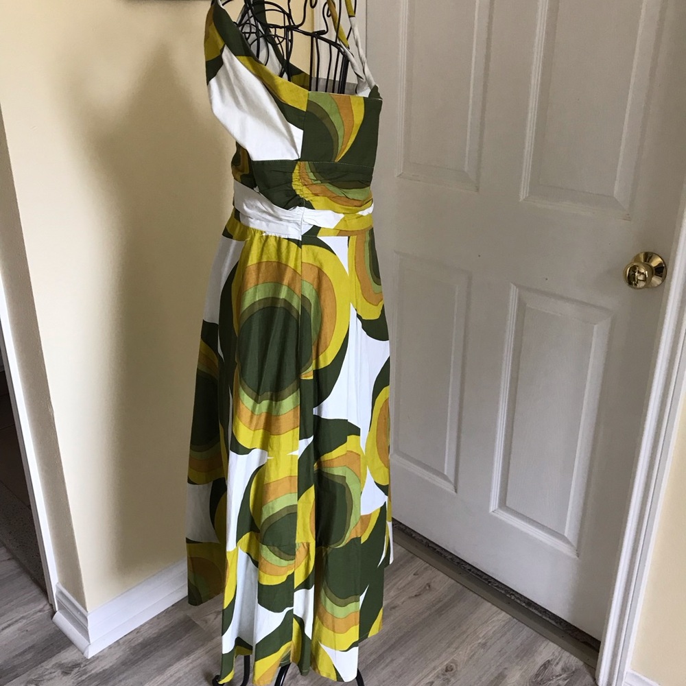 Totem Dress by Brazilian Designer Cotton Lined Geometric Back Zipper Size 3 - Picture 3 of 11
